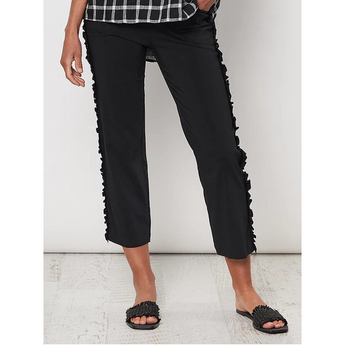 C Frilled Side Detail Pant [Colour: Black] [Size: 10]