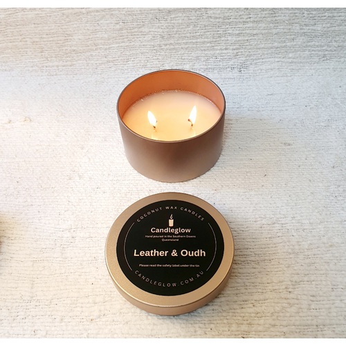 Copper Candle Tin - Leather & Oudh