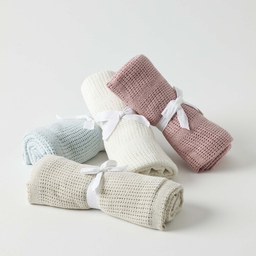 Cotton Cellular Baby Blanket - Rose