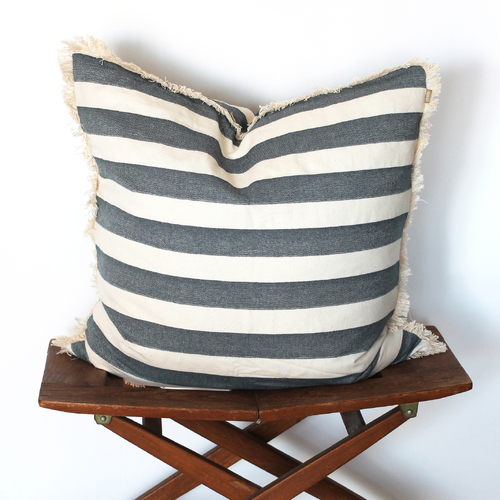 Bold Stripe Cushion - Dark Slate