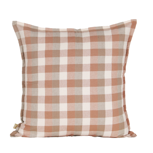 Double check cushion - Salmon pink.